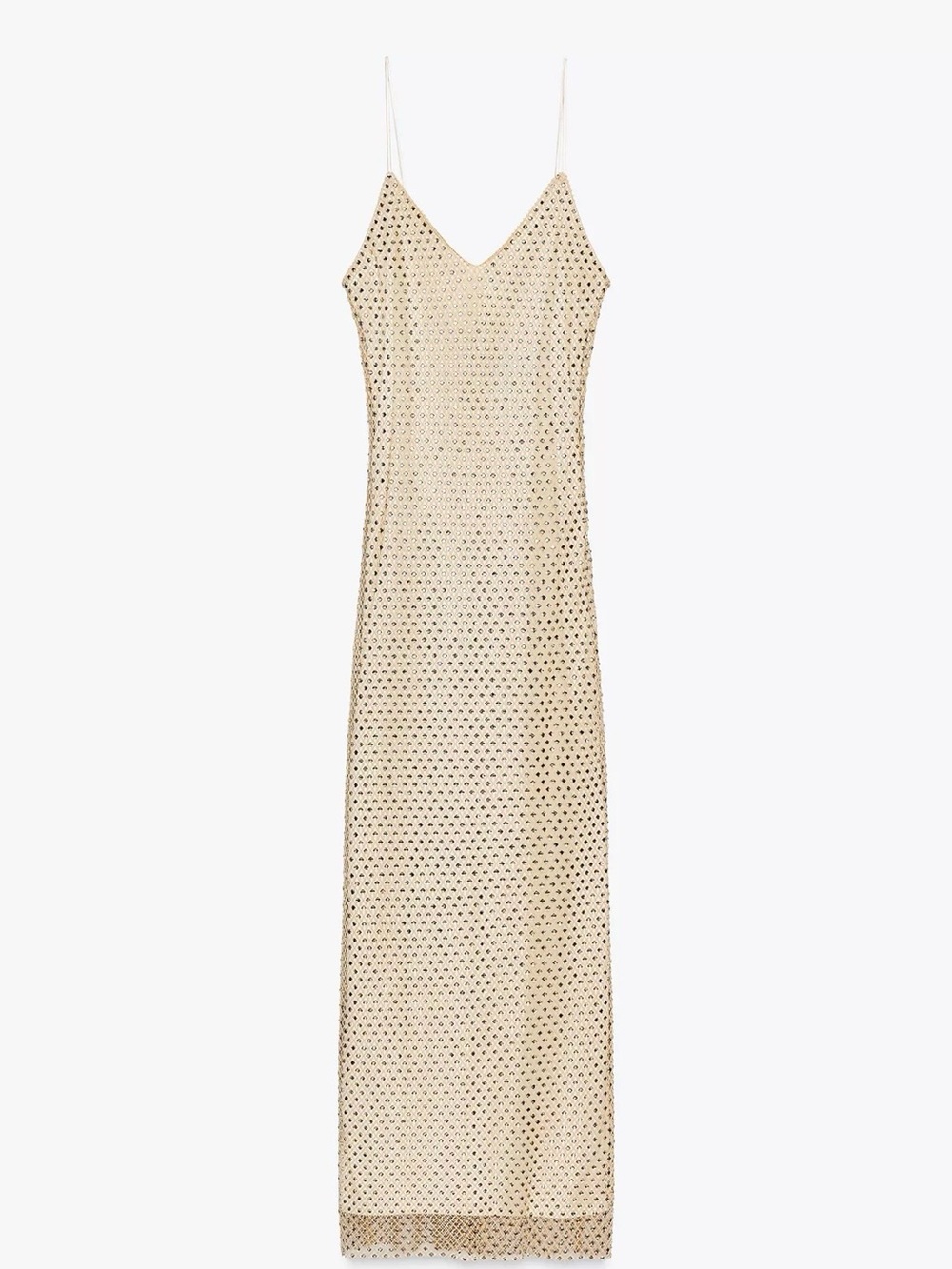 Gold Sequin Maxi Slip Dress